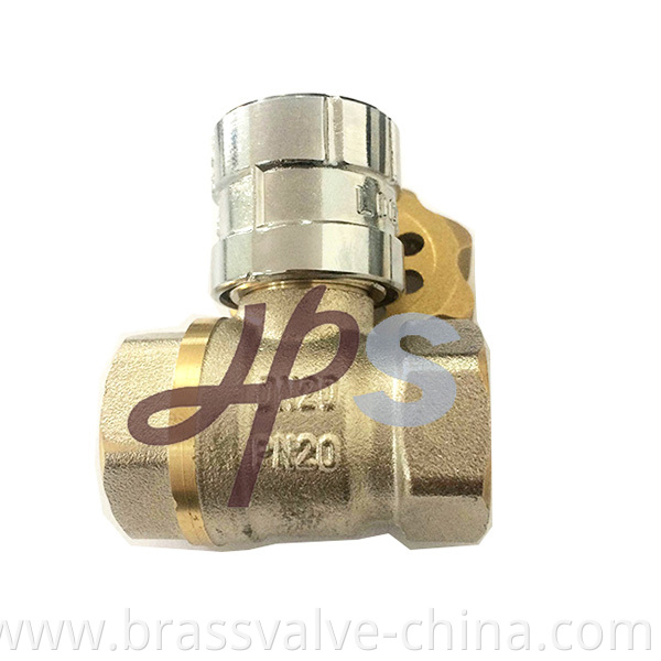 Brass Lockable Ball Valve With Magnetic Handle Hb49